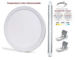 Downlight panel LED Redondo 164mm CCT 12W, Corte ajustable 55 a 125mm